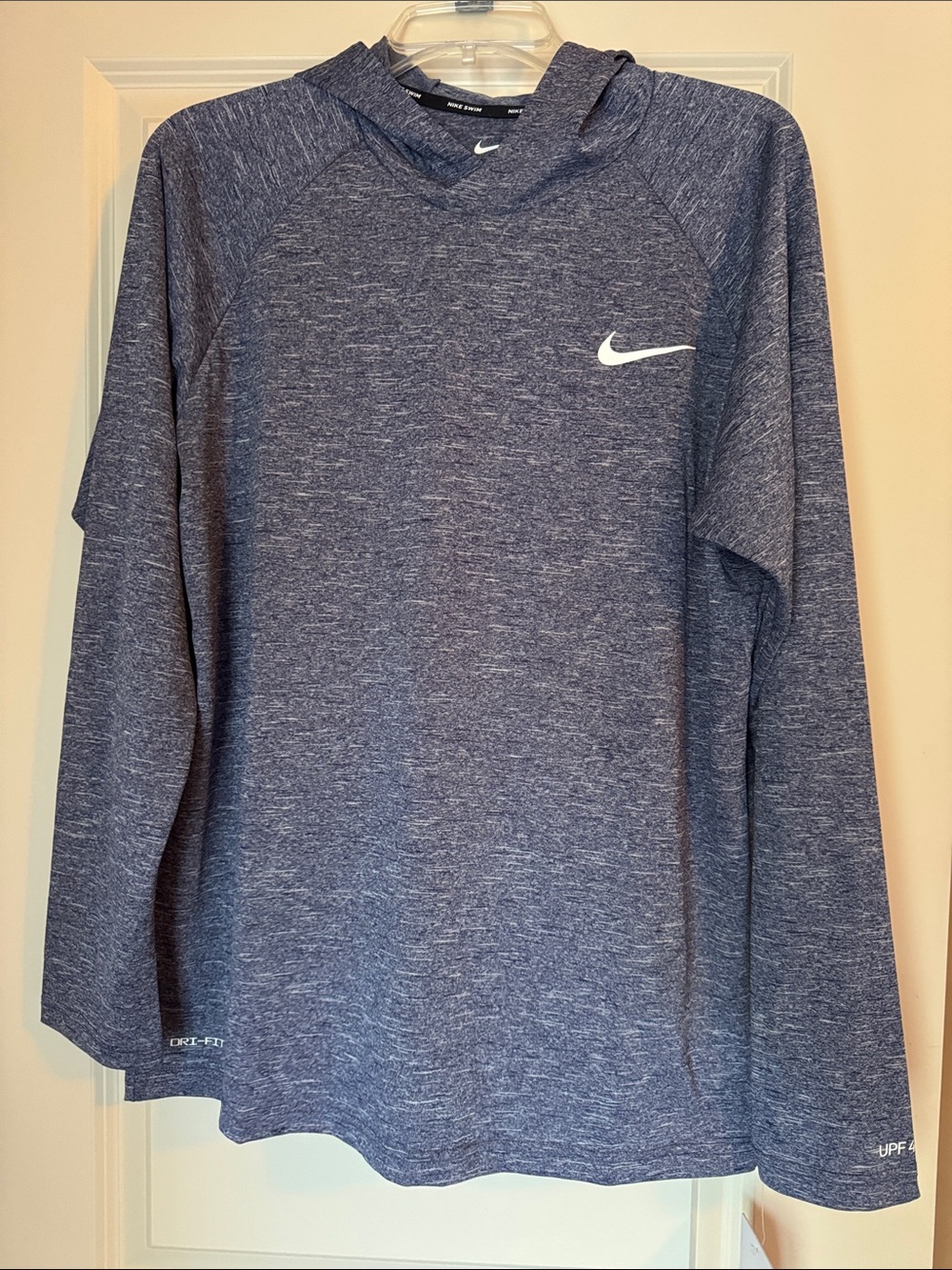 Nike Heathered Navy Hooded Long-Sleeve Dri-FIT Shirt